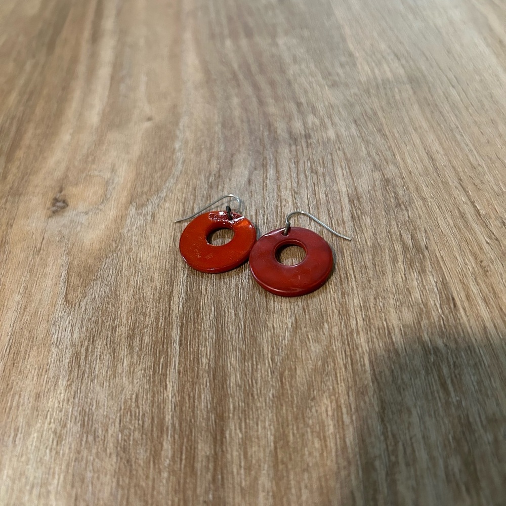 Elegant Orange Hoop Earrings
